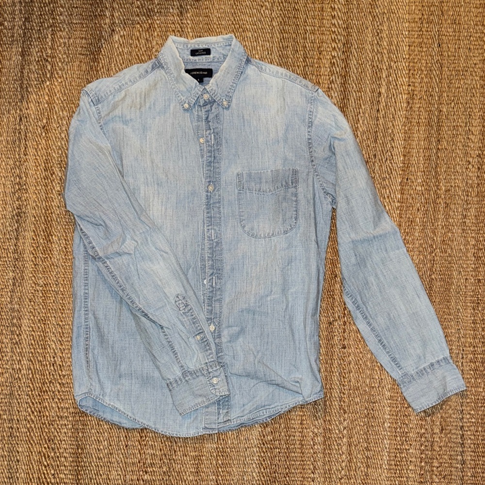 J. Crew Light Blue Casual Button-Down Chambray Shirt